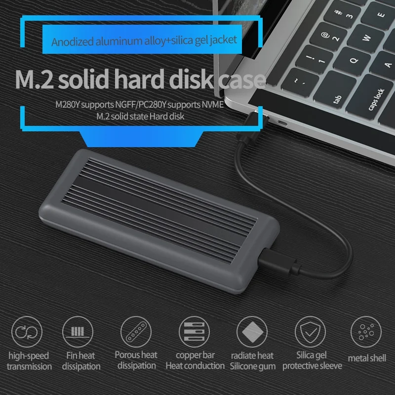 Blueendless M.2 SSD чехол type-C алюминиевый радиатор высокоскоростной корпус жесткого диска