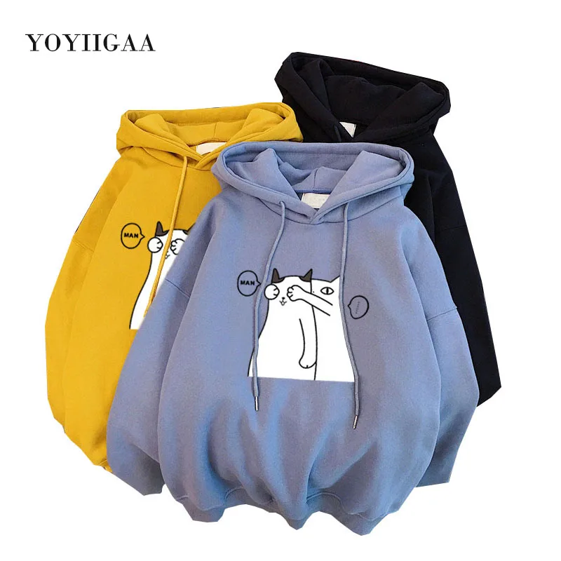

Sweatshirt Femme Hoodies Autumn Winter Women's Hoodies Hooded Harajuku Print Women Pullover Casual Tops for Women Clothing
