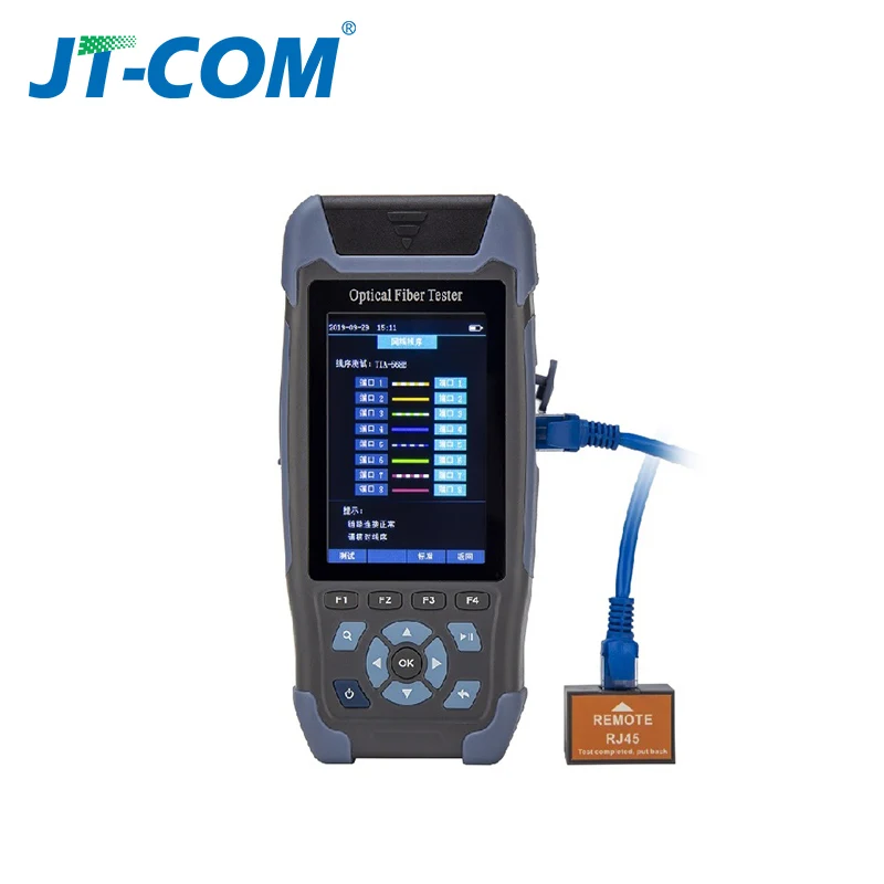 Mini OTDR Fiber Optic Reflectometer 980rev with 9 Functions VFL OLS OPM Event Map 24dB for 64km Fiber Cable Ethernet Tester