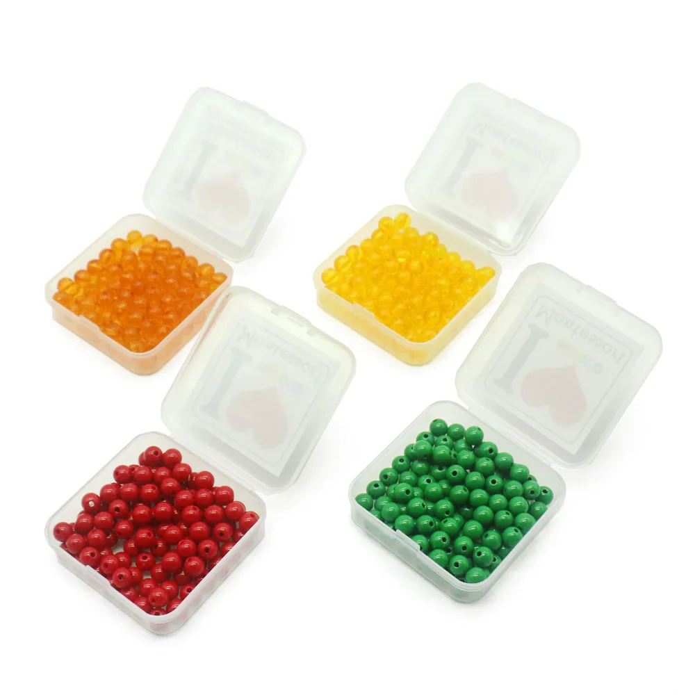 

Montessori Counting Beads Box Plastic Golden Beads Preschool Educationl Montessori Math Toys For Children Juguetes A0961H