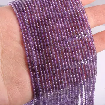

2020 New Wholesale Natural Stone Beads Amethysts Beads for Jewelry Making Beadwork DIY Bracelet Accessories 2mm 3mm
