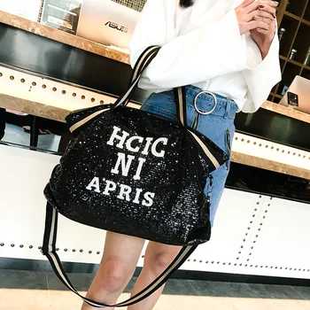 

2020 new ladies sequin handbag fashion large-capacity letter trend shoulder messenger bag handbag
