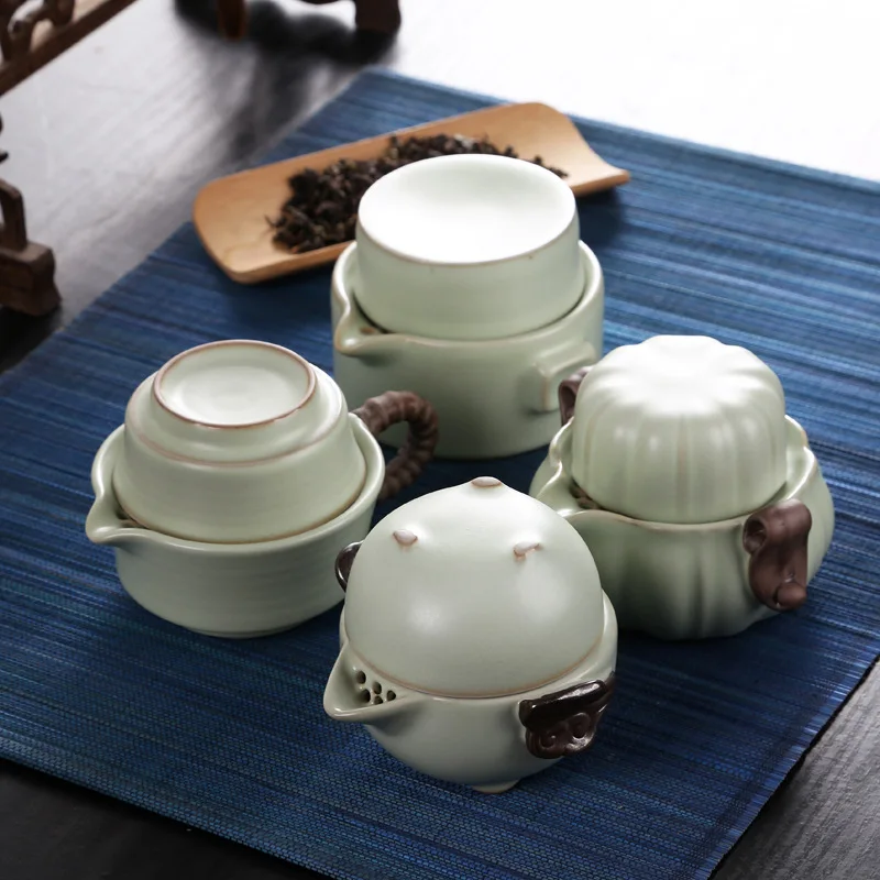 Tea Sets Kung Fu Ceramics Set 1 Pot Cup Pots High Quality Elegant Gaiwan Beautiful and Easy Kettle | Дом и сад