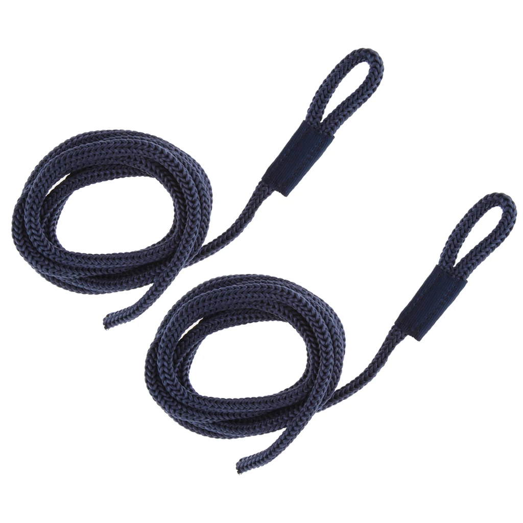 2x Boat Fender Lines 1/4 INCH X 5 FT Bumper Whips Rope Docking Blue