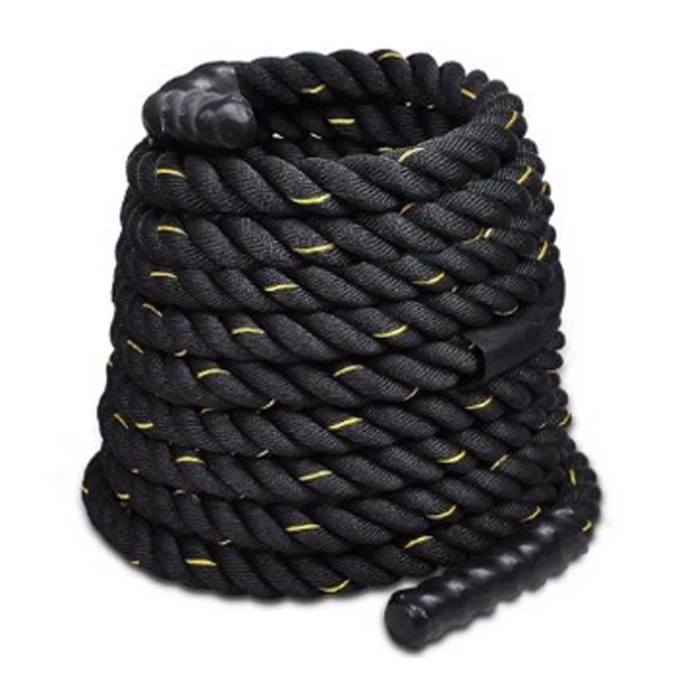 

2" x 40ft Professional Lightweight Fitness Rope Black & Golden Edge Workout Training Rope Bodybuilding Burning Muscle Exercise