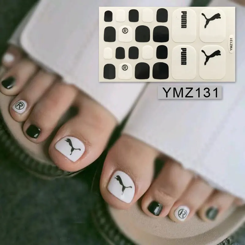 YMZ131 22 tips/sheet экологичные наклейки на ногти, профессиональные многоцветные накладки на ногти, наклейки s DIY, наклейки на ногти, маникюр - Цвет: YMZ131