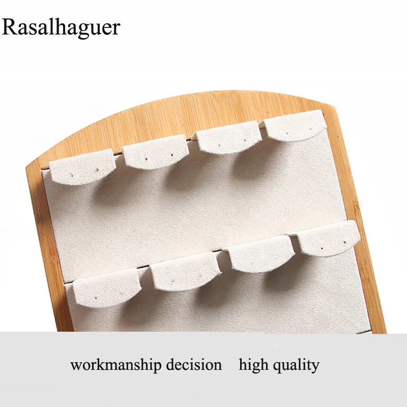 Bamboo Capacity 12 or 30Pairs Earrings Display Stand Rack Jewelley Display Holder Stand Velvet Jewelry Box Organizer Wholesale