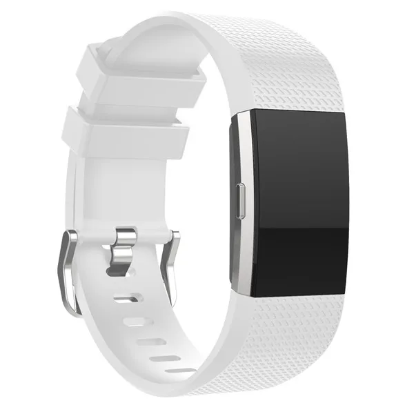 Новейший силиконовый браслет, ремешок на запястье, Смарт-часы, ремешок, мягкий браслет для часов, сменный смарт-браслет для Fitbit Charge 2 - Цвет: WHITE
