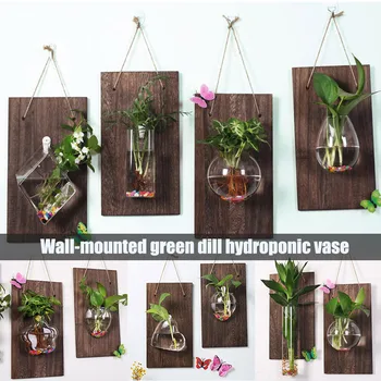 

New Wall-mounted Glass Vases Wall Hanging Plant Hydroponic Vases Landscape DIY Bottle Vases for Home Garden Decoration Hogar