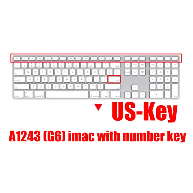Desktop PC for Apple Bluetooth Wireless keybord MLA22LL/ A1644 A1314 IMAC Keyboard cover Protector Silicone Cover US/EU Version USkey-A1243