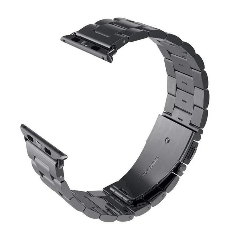 Для Apple Iwatch Series 1 2 3 4 ремешок из нержавеющей стали 38 мм 40 мм 42 мм 44 мм Складная Пряжка замена Браслет ремешок на запястье ремни