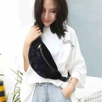 

Fleece Fanny Pack Women Plush Waist Bag Men Winter Bum Bag Female Travel Bum Hip Coins Phone Pouch Casual Chest Bag