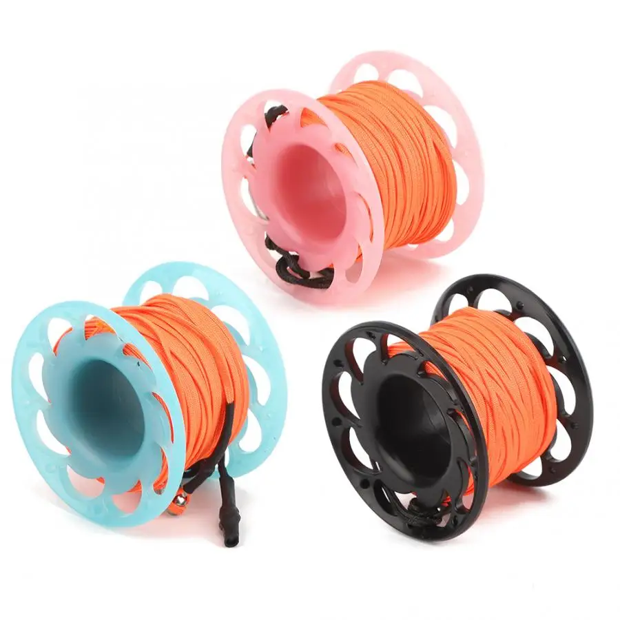 Plastic Wire Reel 3 Colors Buoy Rope Wheel Plastic Line Spool Underwater Activities for Diving Snorkeling Photography 15m 77g Diving Marker Wheel 