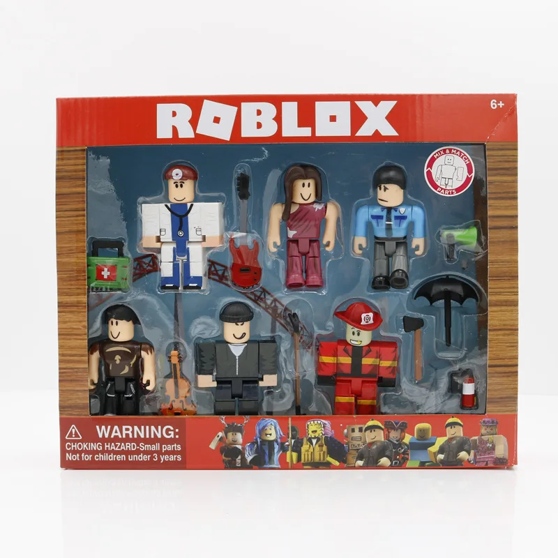 ROBLOX горожан шесть фигурок пакет 7 см ПВХ люкс куклы мальчики игрушки Модель Фигурки для коллекции рождественские подарки для детей - Цвет: C