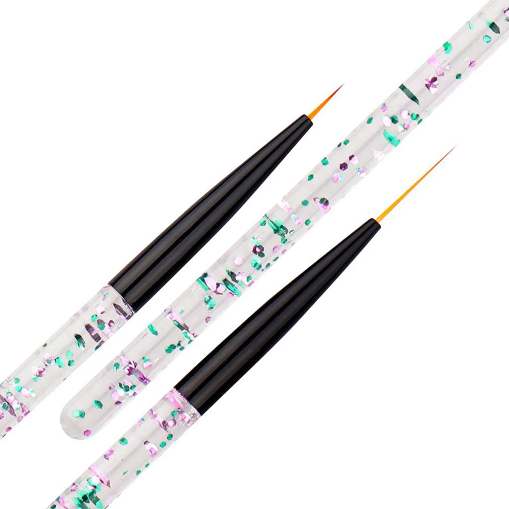 3Pcs Home Salon Acrylic Nail Art Paiting Polish Design Brush Nail Dotting Pens