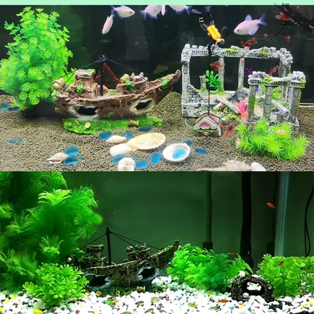 Garden decoration pirate ship aquarium landscaping fish tank landscaping decoration aquarium fish tank landscape pirate 30S5 (8)