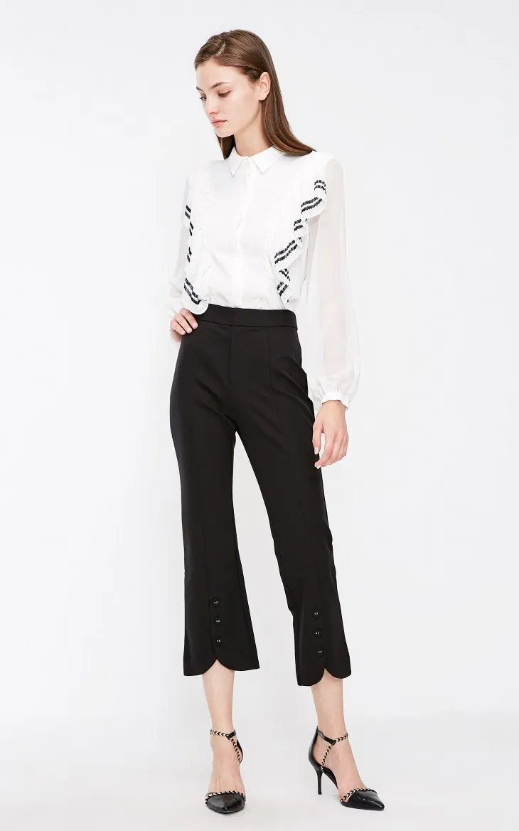 Vero Moda/Новое поступление 2019 года; стильные женские брюки-Капри с разрезом на талии; повседневные брюки-Капри; 31836J551