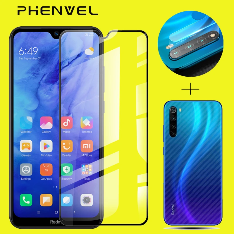 Комплект из закаленного стекла для Xiaomi Redmi Note 8T 7 8, Защитное стекло для экрана камеры Note 8 5 6 PRO, защитная пленка