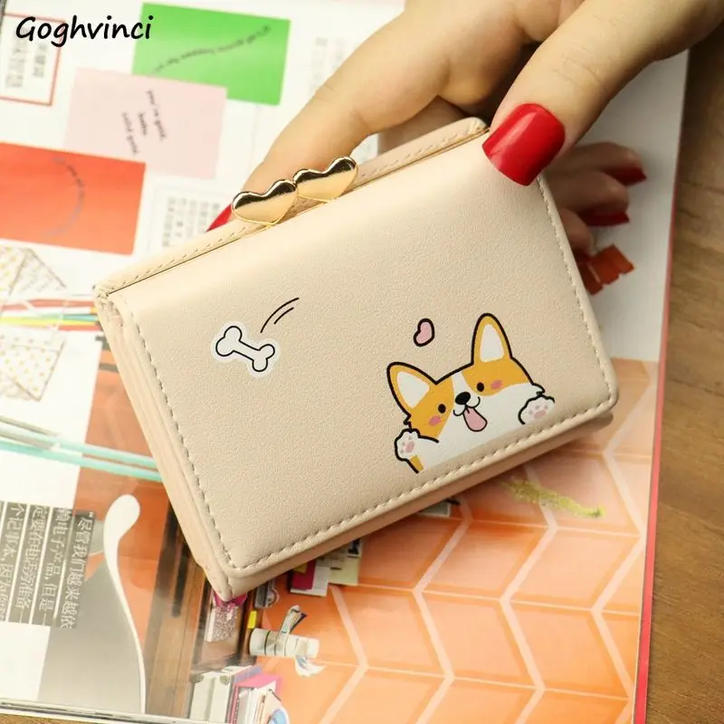 Wallets Women Cartoon Printed Mini Purse Kawaii Simple Womens Money Bag Fashion PU Leather Foldable Card Holder Korean Style New | Багаж и