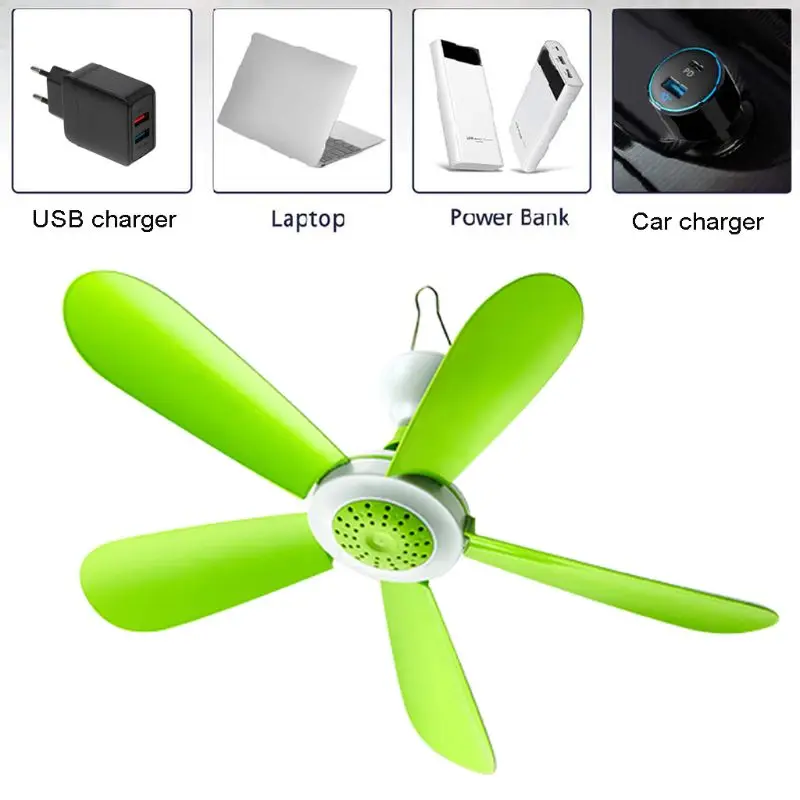 5W Remote Control Timing USB Ceiling Fan Air Cooler USB Fans Bed Camping Outdoor Hanging Camper Tents Hanger Fan mini fan cooling fan