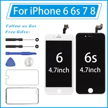 AAAA цветной ЖК-экран для iPhone 5S 6 6 S 7 8 ЖК-дисплей в сборе дигитайзер без битых пикселей с 3D сенсорным ЖК-дисплеем