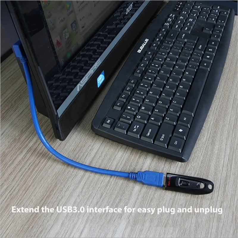 3 шт. SuperSpeed USB 3,0 Прямоугольный кабель для передачи данных для мужчин и женщин USB 3,0 AM-AF