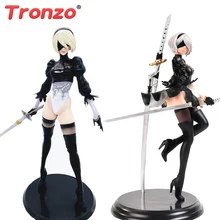 Figura de ação tronzo nier automata yorha no. 2 tipos b 2b figura sexy pvc, modelos anime nier automata 2b coleção, estatueta de brinquedos