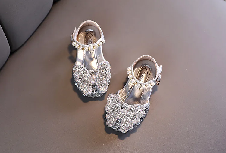 extra wide children's shoes 2021 Summer Children Princess Shoes Student Dance Shoes For Girls Sandals Kids Glitter Crystal Leather Shoes slippers for boy