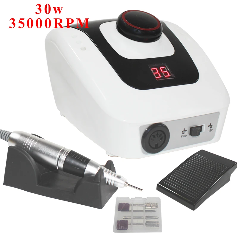 

New Electric NailDrill Machine 30W 35000RPM Nail Art Equipment Manicure Machine Accessory Electric Nail File Nail Drill Bit Tool