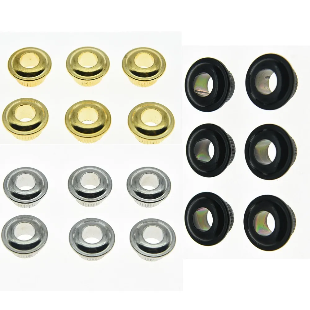 

6 Pcs 14*7.6mm Metal Bushes Ferrules Nuts Chrome Black Gold Musical Instrument Parts For Vintage Guitar Machine Heads Tuners