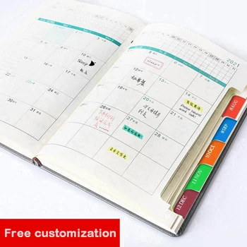 

2021 Notebooks Books Journals Work Card Year Schedule Planning Customized Self-disciplined Calendars Book Cuaderno Libretas Art