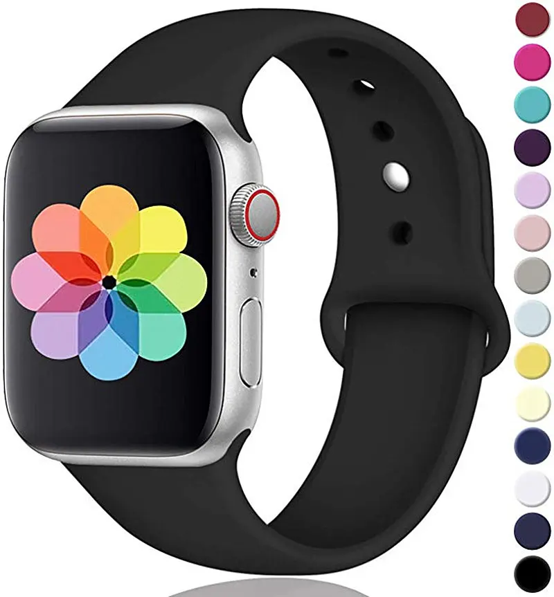 

Sport Bands for Apple Watch Band 38MM 42MM 40MM 44MM Soft Silicone Replacement Sport Strap for IWatch Series 5/4/3/2/1 Watchband