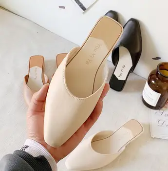 

2020 hot Fashion Square Toe Mules Slippers Women Summer Fashion Candy Color Flats Sandals Jelly Slides Holiday Soft Beach Shoes