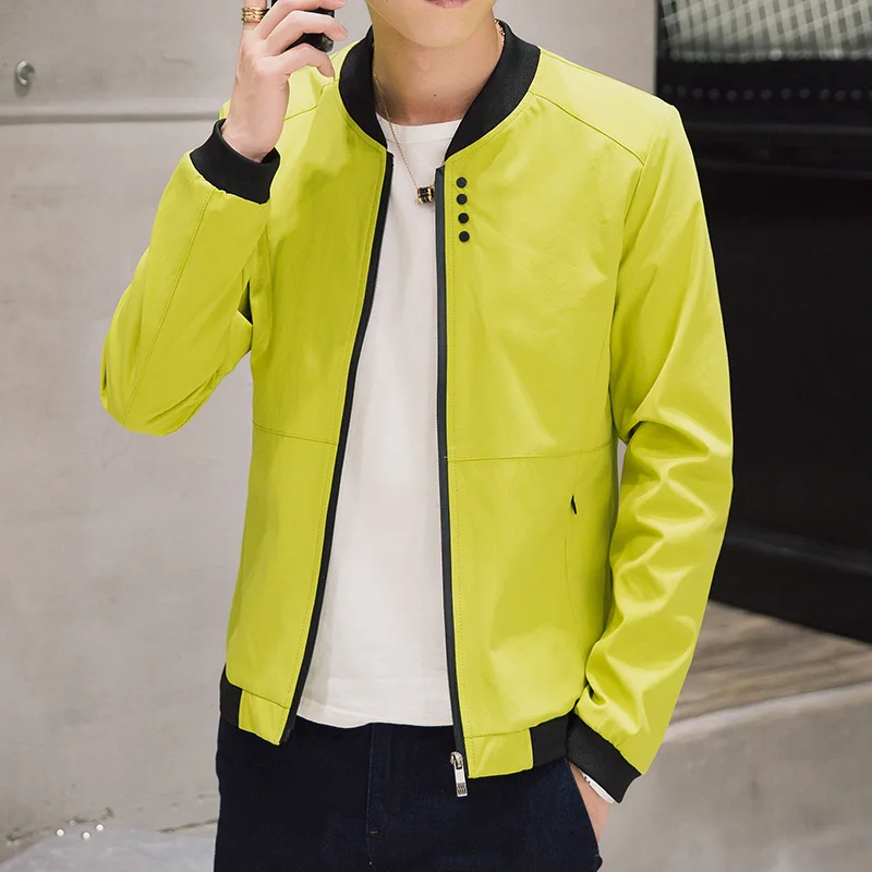 

2017 Men's Spring Fashion Jacket Casual Stand Collar MEN'S Jacket Thin Coat Youth Men'S Wear B