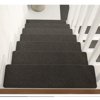 

10pcs Stair Tread Carpet Mat Self Adhesive Non-Slip Washable Step Staircase Mat Pad HTQ99
