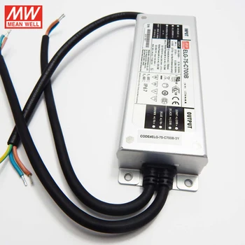 

MEAN WELL ELG-75-C1400B 75W 1400mA 27~54V Constant Current led driver 110V/220VAC waterproof IP67 Dimmable LED Power Supply