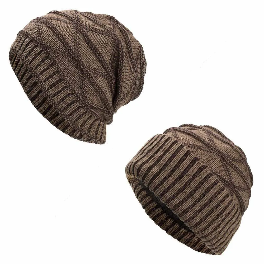 

New Winter Hat for Men Women Velvet Beanie Two Styles Knitting Skullies Unisex Triangle Ski Caps