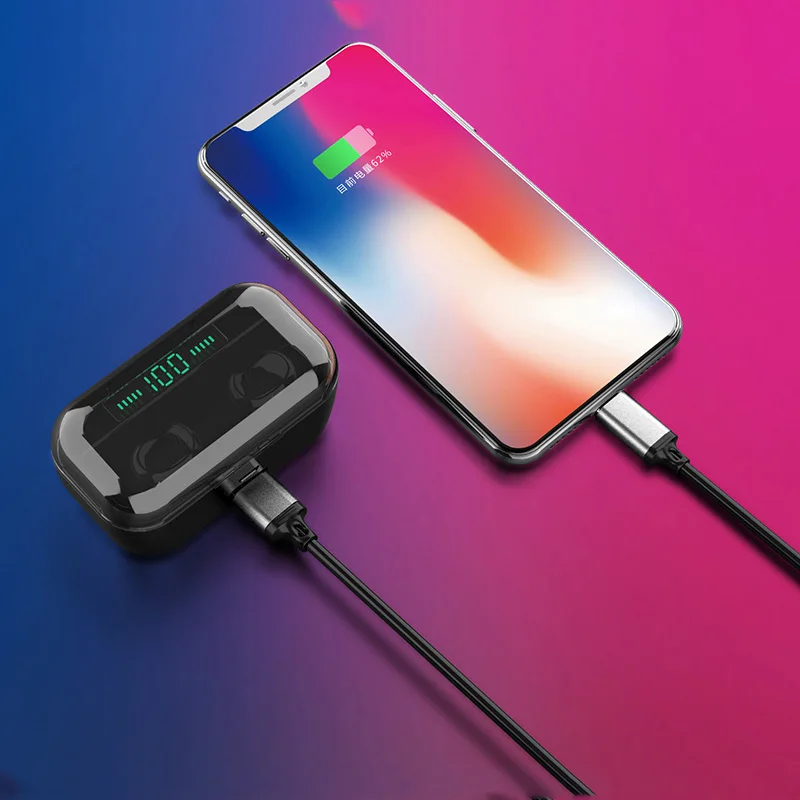 G6S Беспроводные Мини Bluetooth 5,0 наушники 8D стерео наушники с микрофоном дисплей 3500 мАч мобильные наушники питания