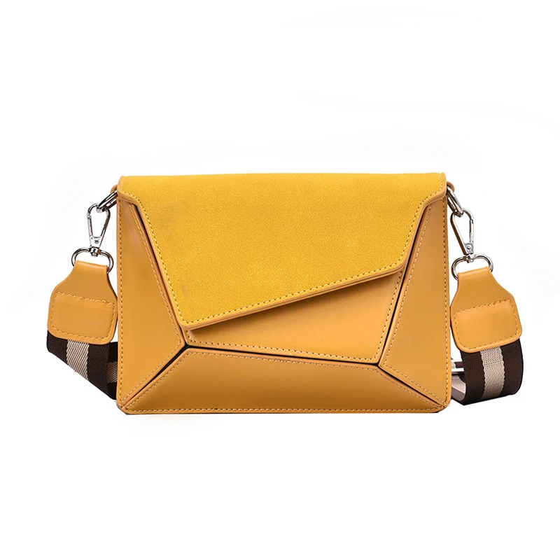 

Scrub Leather Shoulder Bags For Women 2019 Fashion Splice Lady Crossbody Bag High Quality PU Handbags Patchwork Chest Bag Female