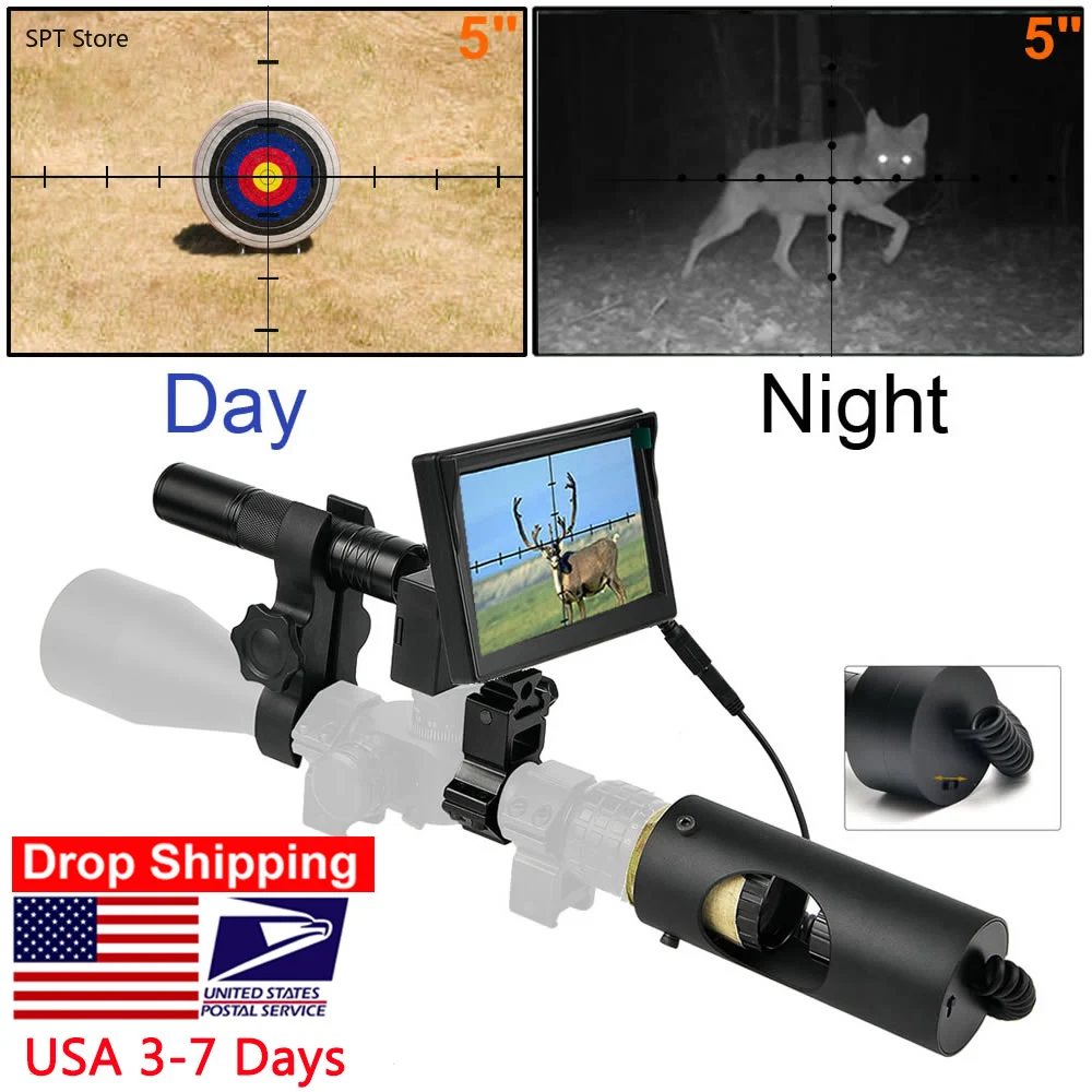 

850nm Infrared LED IR Night Vision Riflescope Hunting Scopes Optics Sight Waterproof Hunting Camera Hunting Wildlife Night Visi