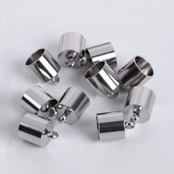 

5-10Pcs Stainless Steel Earrings Accessories Tassel Caps Leather Cord Bracelet End Tips Crimp Caps For Jewelry Making Supplies