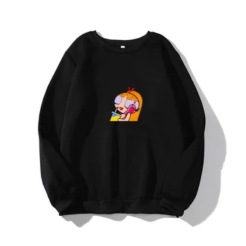 

chicas superpoderosas fondo de pantalla Round Neck Pullover Long Sleeve Casual Unisex Sweatshirt Hoodie Harajuku hip hop top