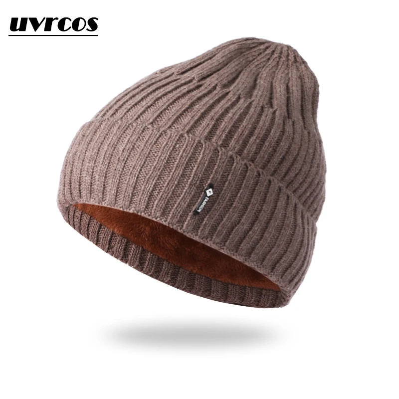 

UVRCOS 1 Pcs Hat PU Letter True Casual Beanies for Men Women Warm Knitted Winter Hat Fashion Solid Hip-hop Beanie Hat Unisex Cap