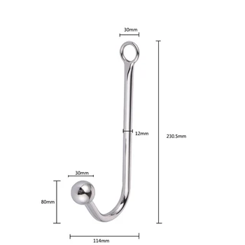 120g Stainless steel anal hook with beads hole metal butt plug anus fart putty slave Prostate Massager BDSM sex toy for men 2