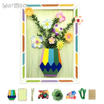 

Warmom Kids Puzzle Toys Set Crafts DIY Plush Ball Stickers Flower Arrangement Puzzle Toy Kids Educational Toys For Children Gift