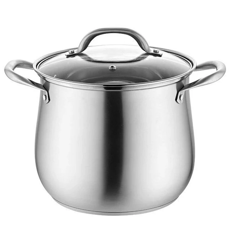

22cm304 Stainless Steel Soup Pot Double Ear Double Bottom Drum Type Super High Pot