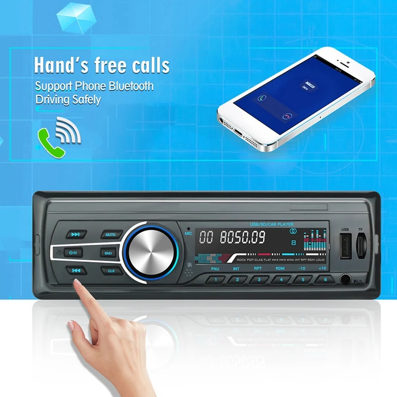 Автомобильный MP3-плеер, автомагнитола, 1 DIN, USB, быстрая зарядка, Bluetooth, громкая связь, цифровой медиаплеер, 4X25 Вт, fm-радио, поддерживает IOS и Android