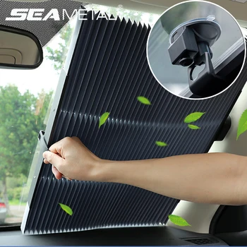 

Car Window Sunshade Retractable Windshield Cover with Suction Cup Sun Visor UV Protection Heat Insulation Auto Window Curtain