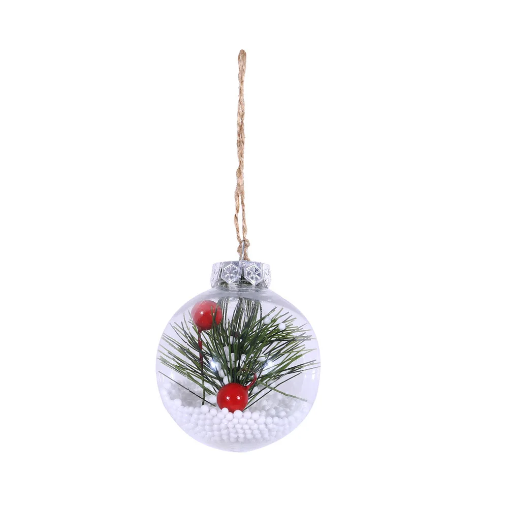 01 B-Christmas Tree Decorations Ball Transparent Open Plastic Clear Bauble Hanging Ornament Gift Present Box Decoration - Цвет: 01