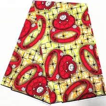 Африканская ткань Африканская восковая печать ткань для Лоскутная Ткань Воск 6 ярдов хлопок ткань Анкара ткань для платья батик DF-S23